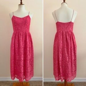 Cece summer midi lace pink dress nwt size 4  sun summer long maxi blush